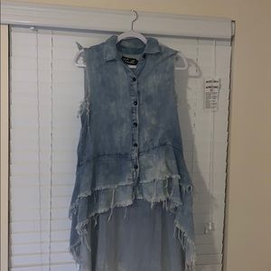 Distressed High-Low Shirt